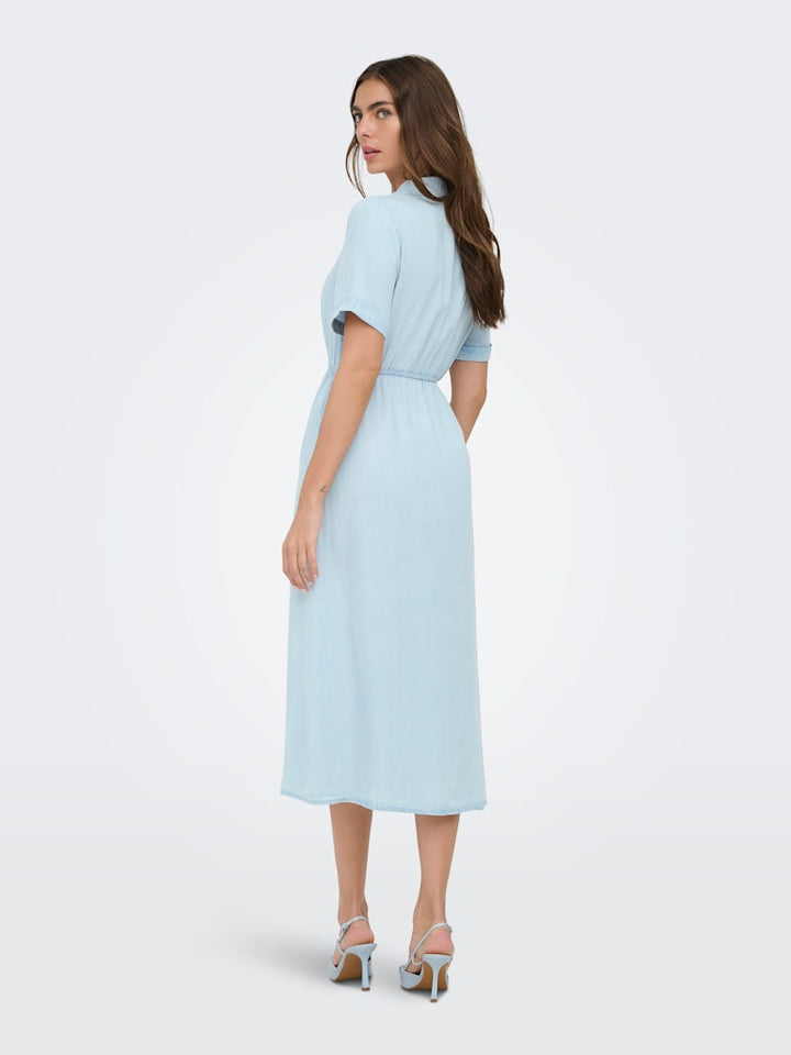 Onlcharis Life 2/4 Shirt Dress Wvn Cc - Blue Denim