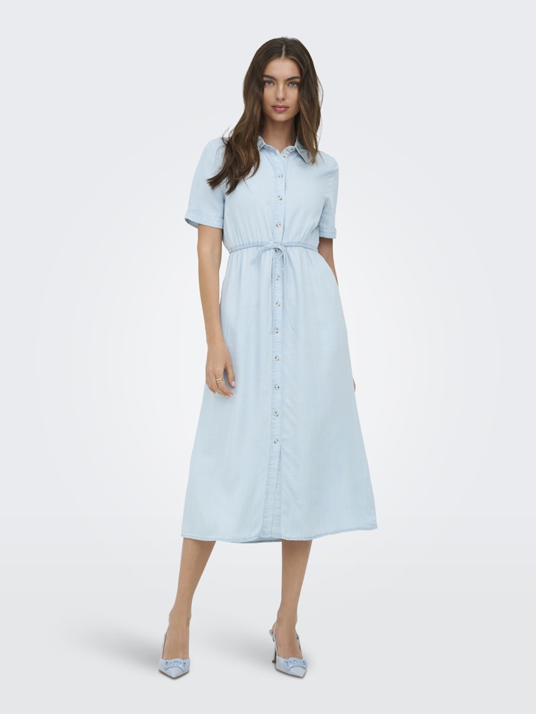 Onlcharis Life 2/4 Shirt Dress Wvn Cc - Blue Denim