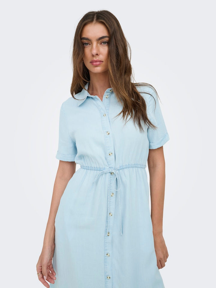 Onlcharis Life 2/4 Shirt Dress Wvn Cc - Blue Denim