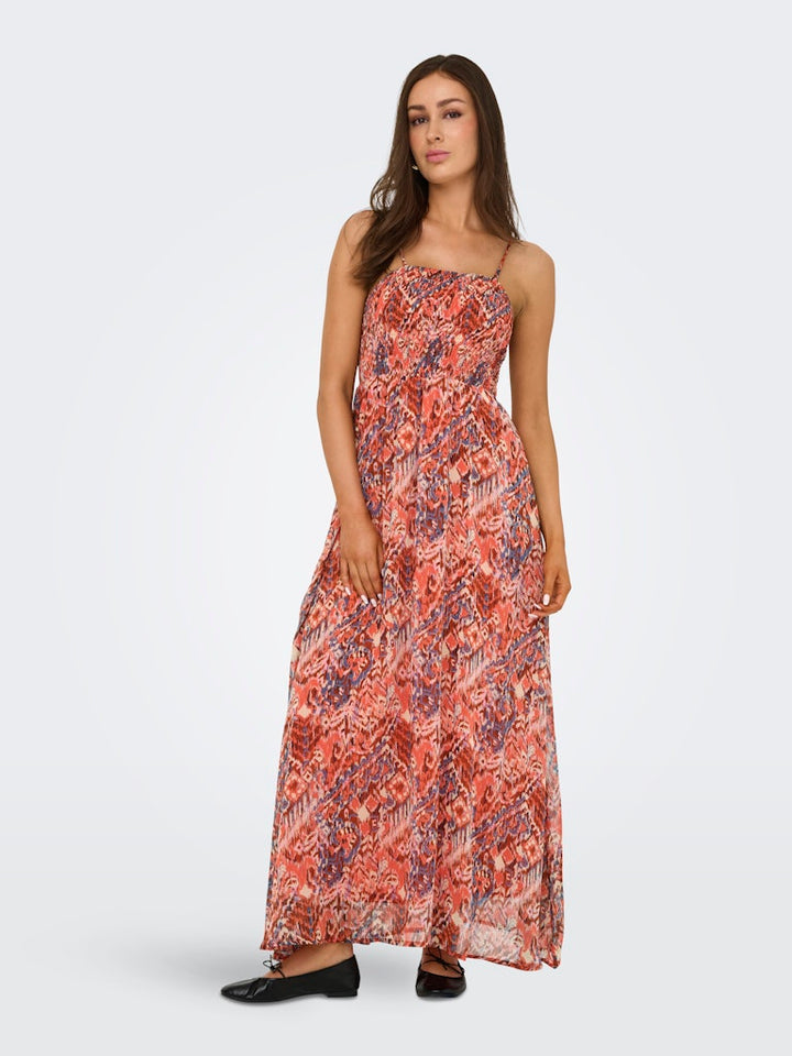 Onlelena Vikki Strap Ank Dress Noos Wvn - Roze Dessin