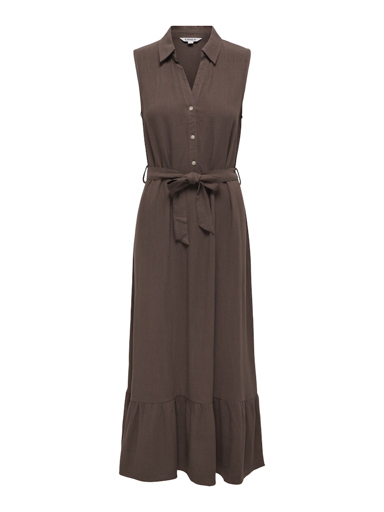 Onlsiesta Lin Sl Belt Dress Pnt Noos - Bruin