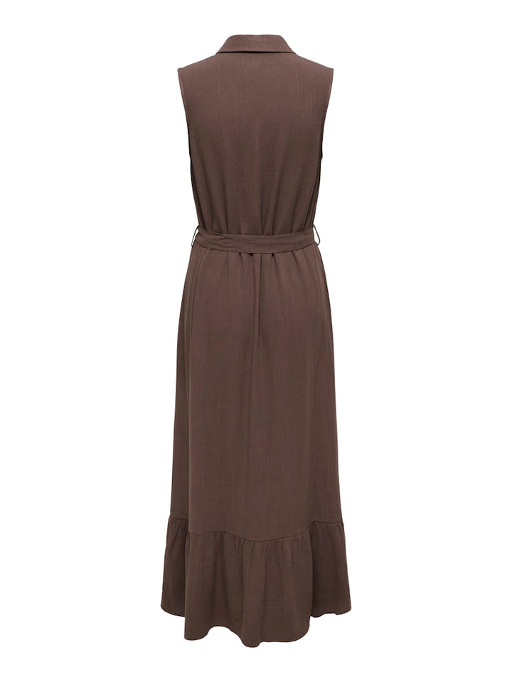 Onlsiesta Lin Sl Belt Dress Pnt Noos - Bruin