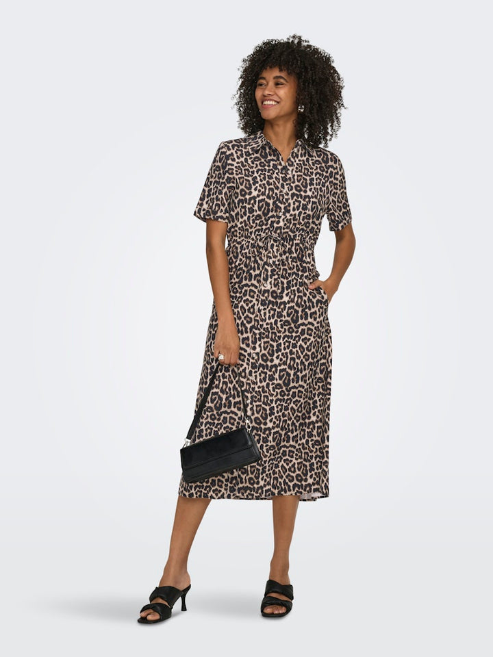 Onlaris Life 2/4 Shirt Dress Wvn Cc - Bruin Dessin