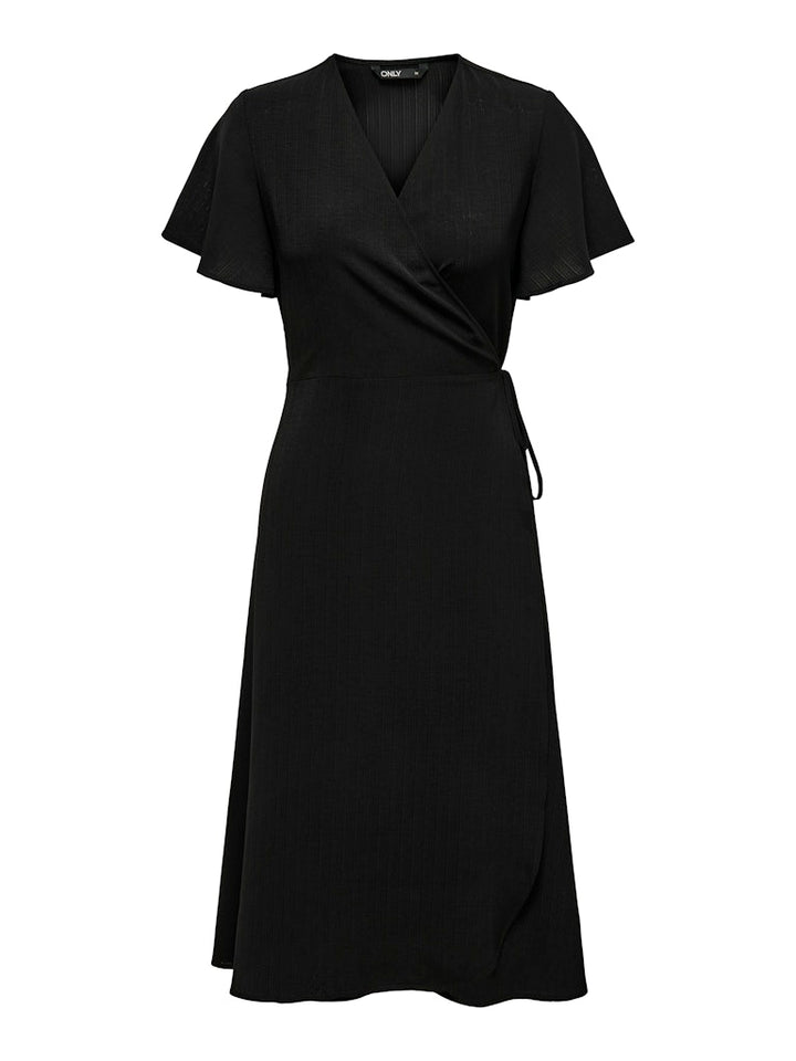 Onlcali Life S/s Wrap Dress Wvn Noos - Zwart