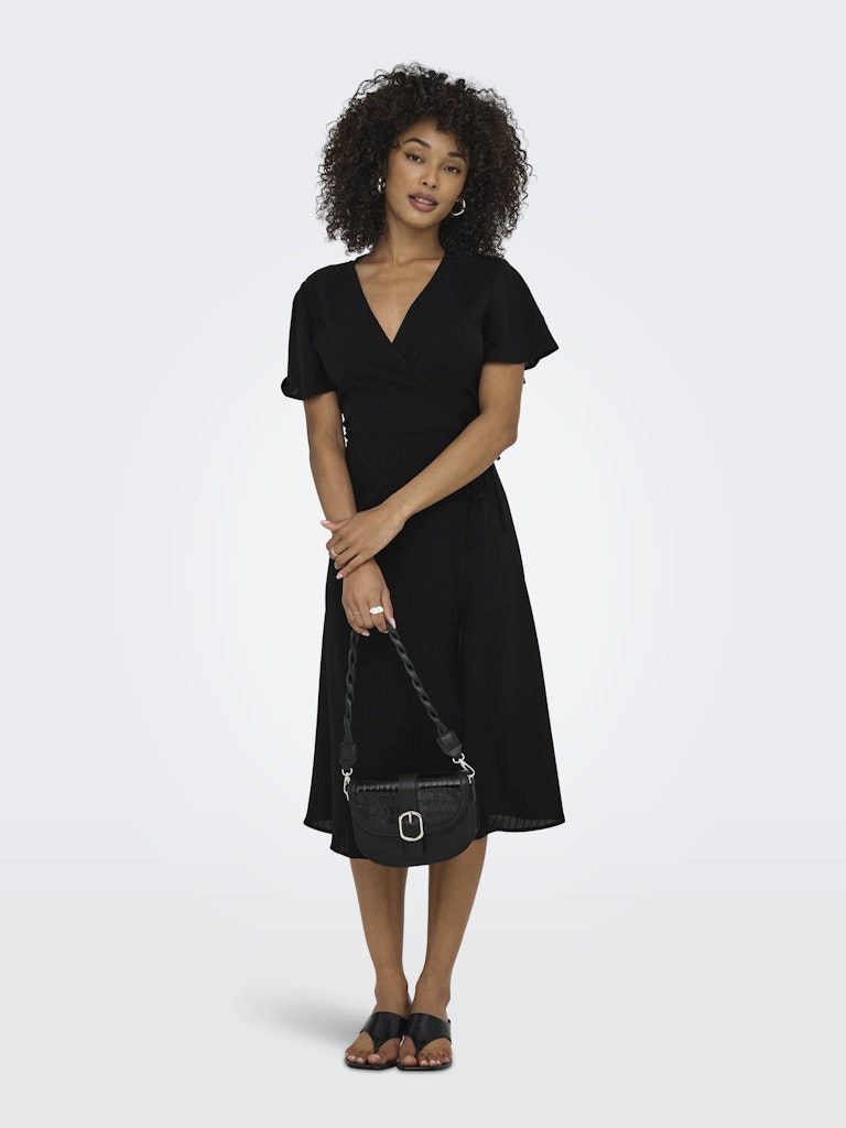 Onlcali Life S/s Wrap Dress Wvn Noos - Zwart