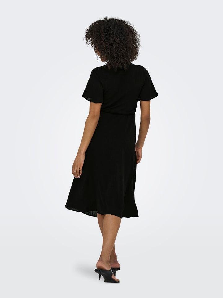 Onlcali Life S/s Wrap Dress Wvn Noos - Zwart