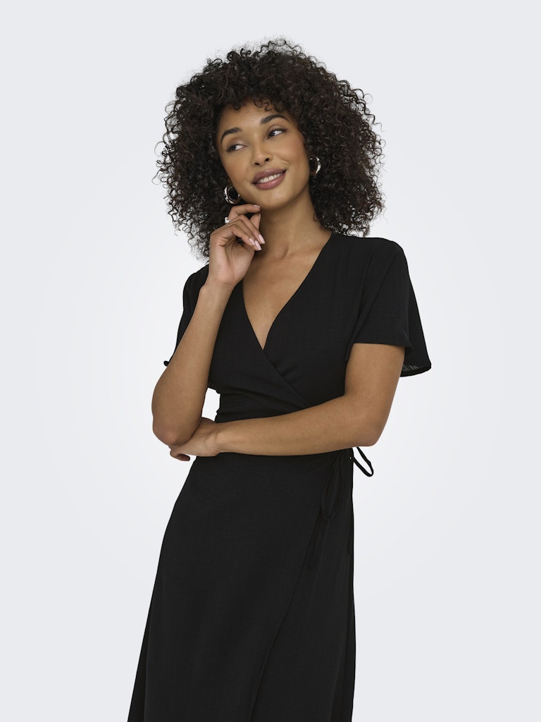 Onlcali Life S/s Wrap Dress Wvn Noos - Zwart