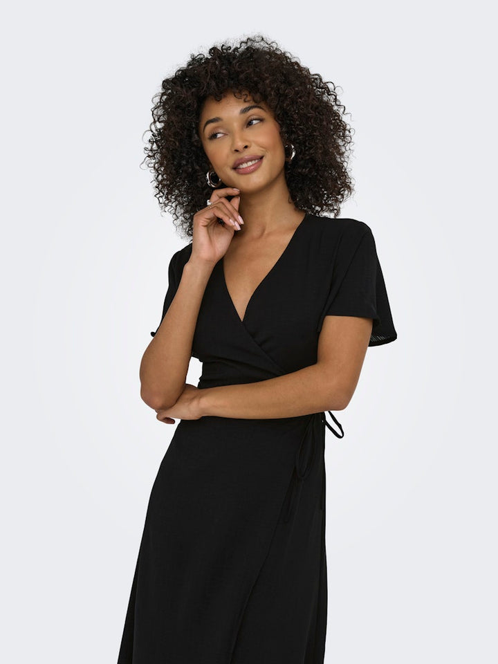 Onlcali Life S/s Wrap Dress Wvn Noos - Zwart