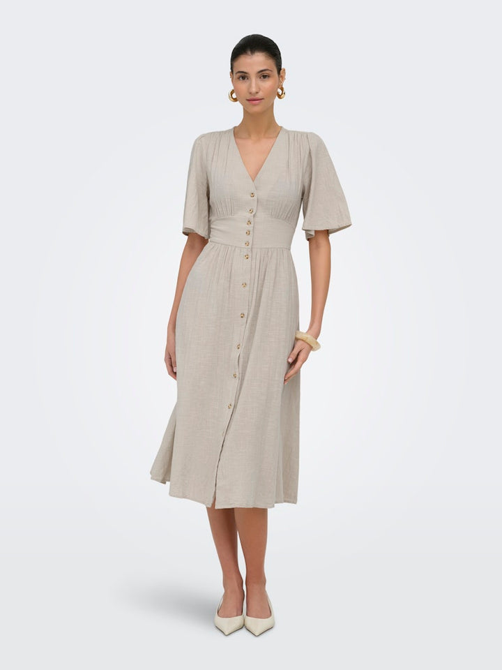 Onltizana 2/4 Midi Dress Wvn Noos - Beige