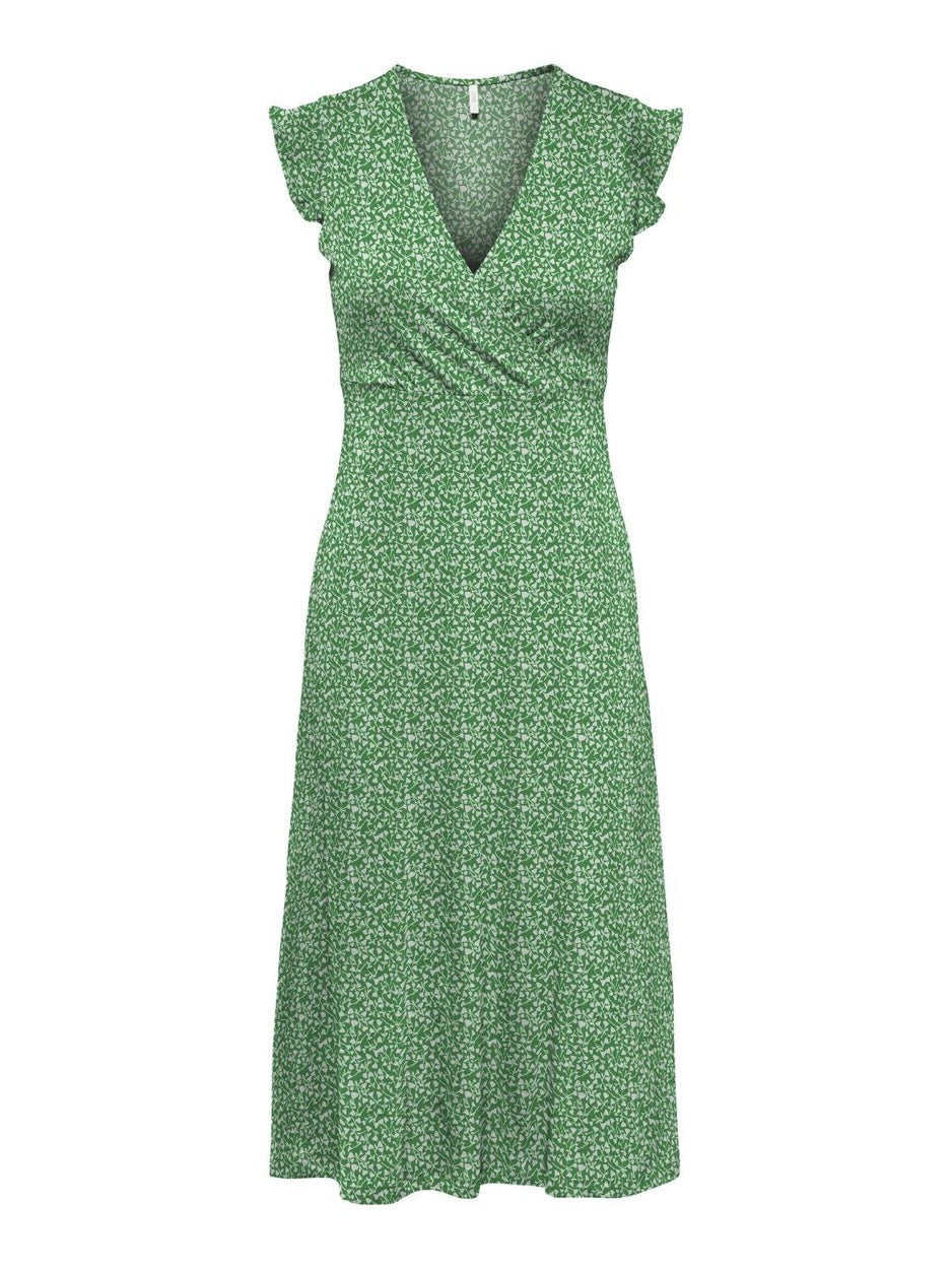 Onlmay Life S/l Wrap Midi Dress Jrs - Groen Dessin