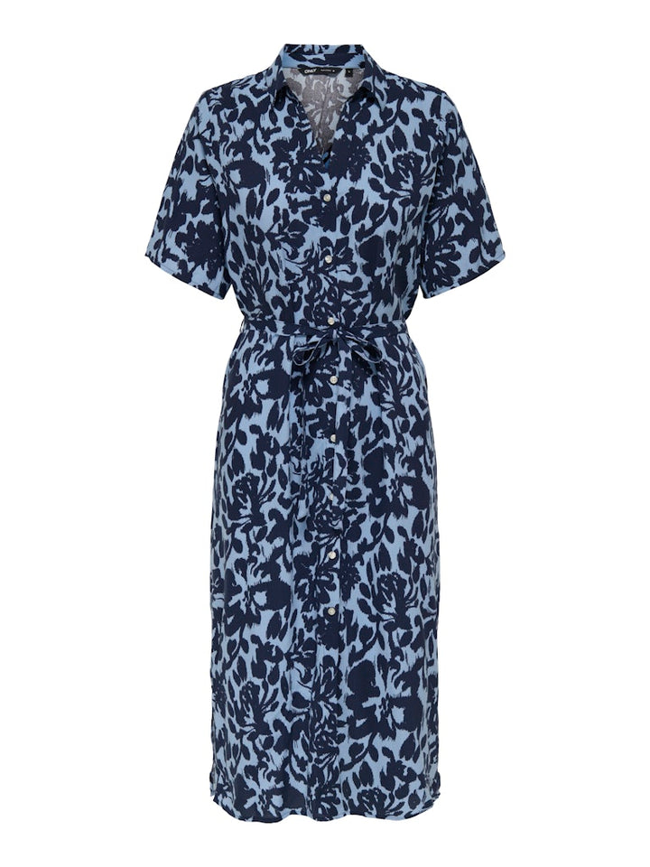 Onlyasmin S/s Shirt Dress Wvn Noos - Blauw Dessin