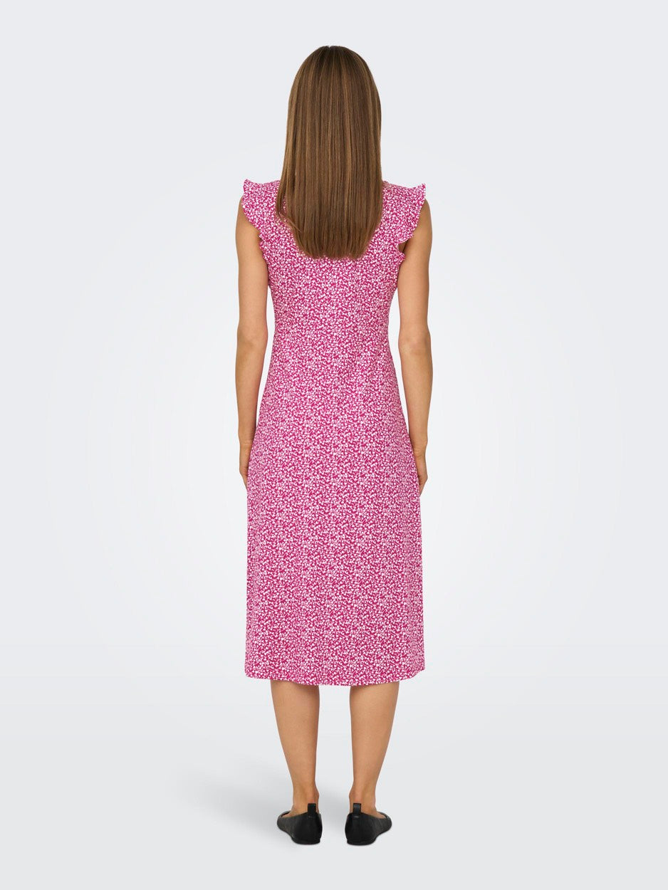 Onlmay Life S/l Wrap Midi Dress Jrs - Roze Dessin