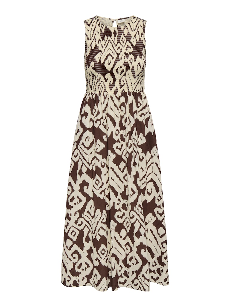 Jdydiego S/l Smock Midi Dress Wvn - Bruin Dessin