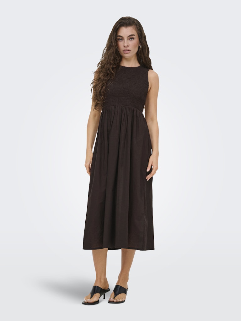 Jdydiego S/l Smock Midi Dress Wvn - Bruin Dessin