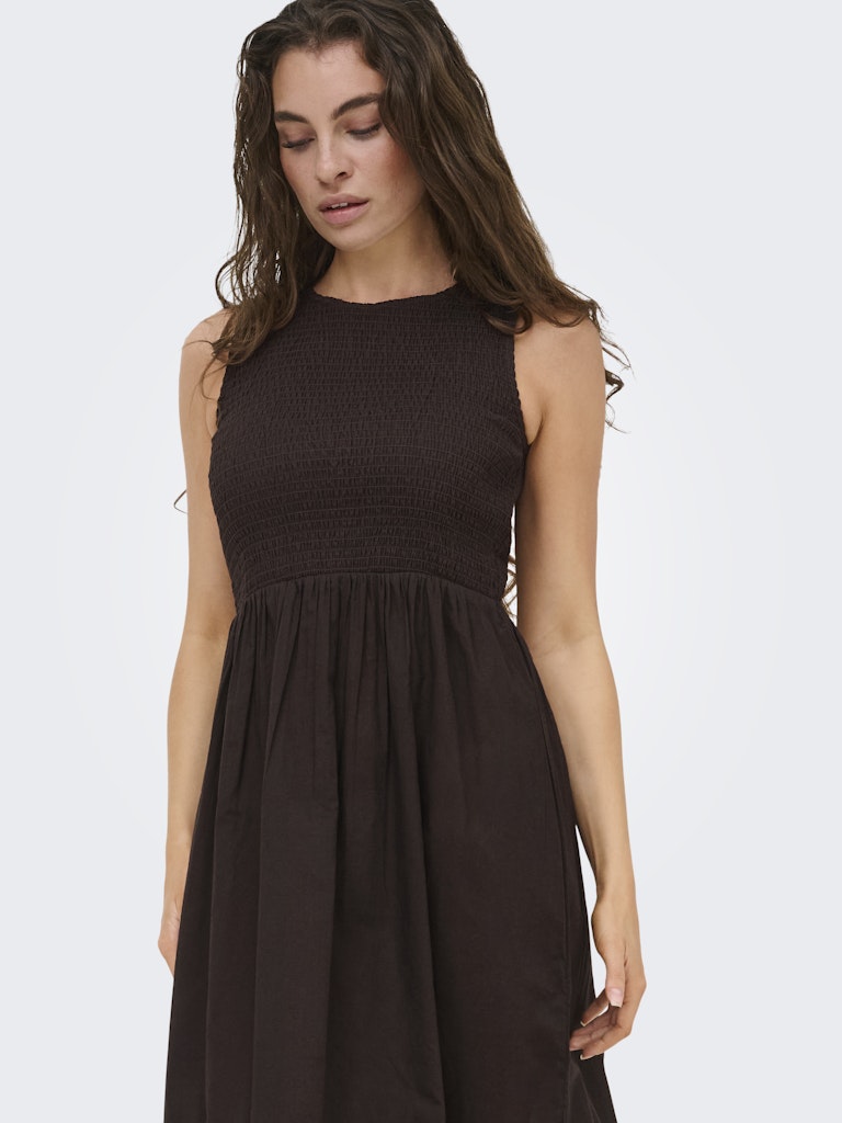 Jdydiego S/l Smock Midi Dress Wvn - Bruin Dessin