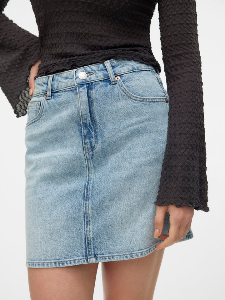 Vmtessa Hr Short Dnm Skirt Mix Ga N - Blue Denim