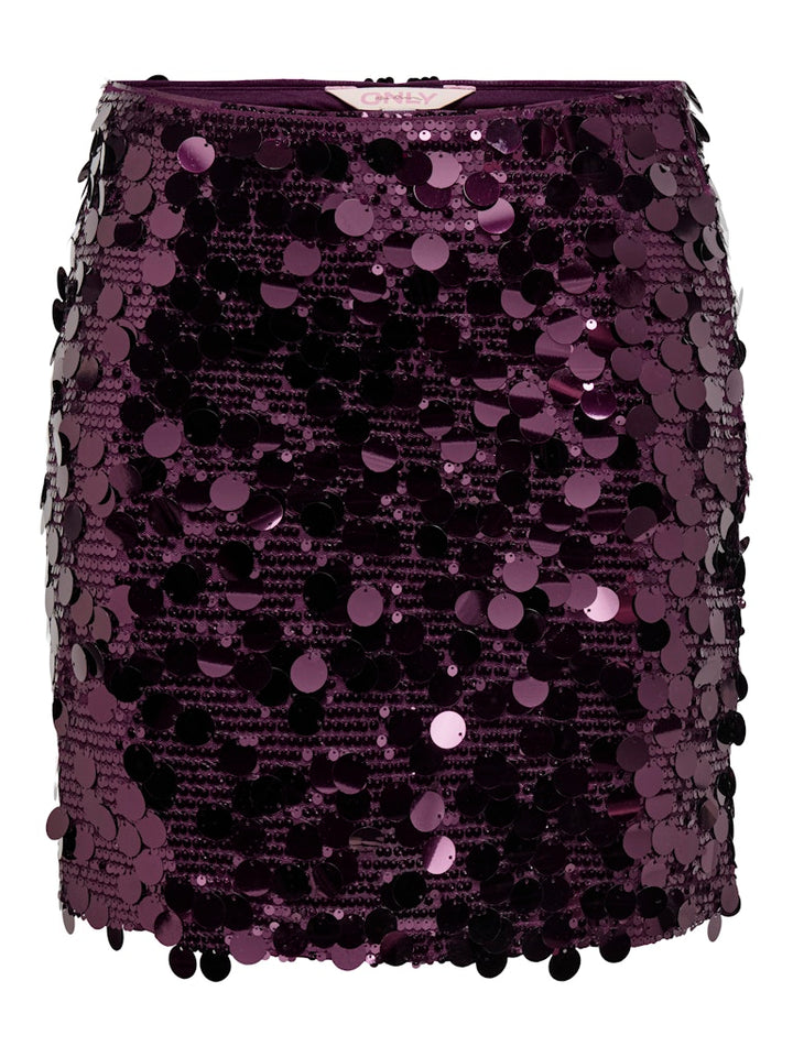 Onljadel Sequins Skirt Wvn - Bordeaux