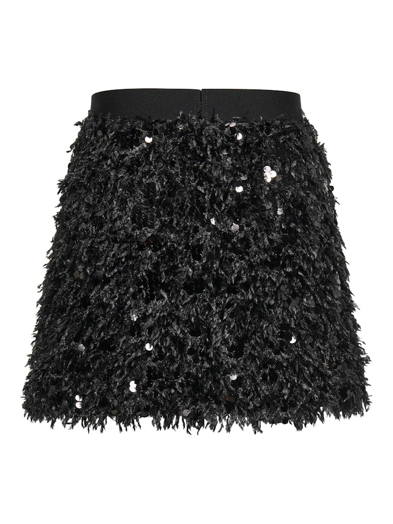 Onlpaola Short Feather Skirt Box Jrs - Zwart