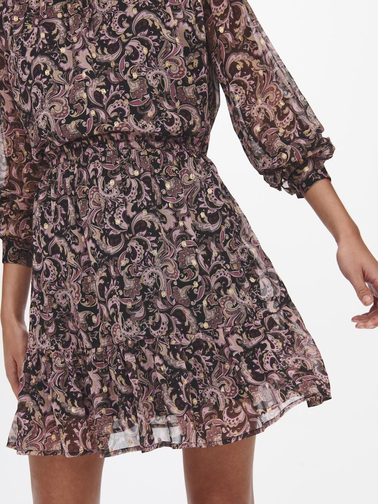 Jdyemily Frill Foil Skirt Wvn - Zwart Dessin