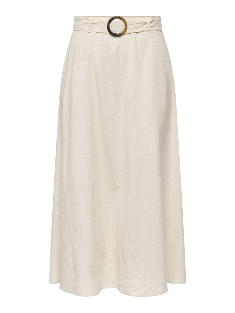 Jdymilan Linen Hw Belted Skirt Wvn Dia - Beige