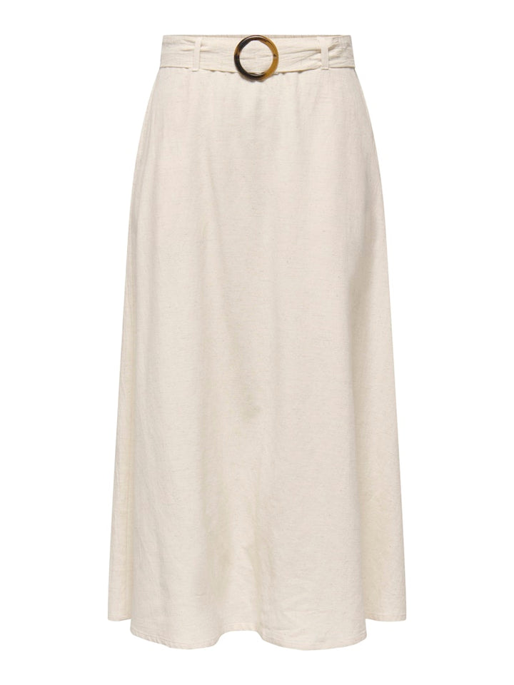 Jdymilan Linen Hw Belted Skirt Wvn Dia - Beige