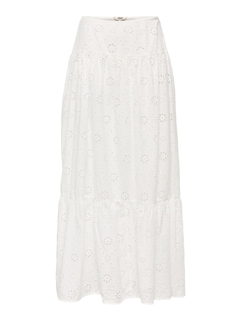 Onlalithea Long Emb Skirt Wvn - Wit Dessin
