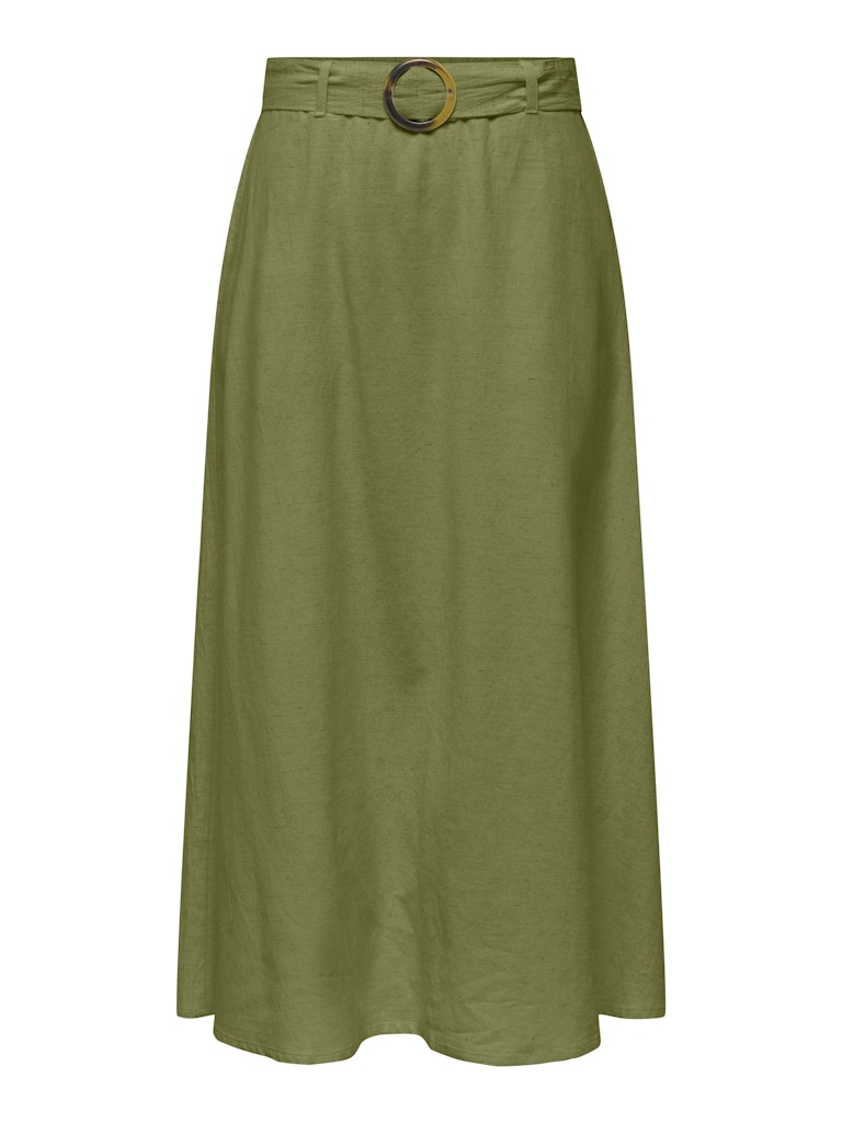 Jdymilan Linen Hw Belted Skirt Wvn Dia - Olijf