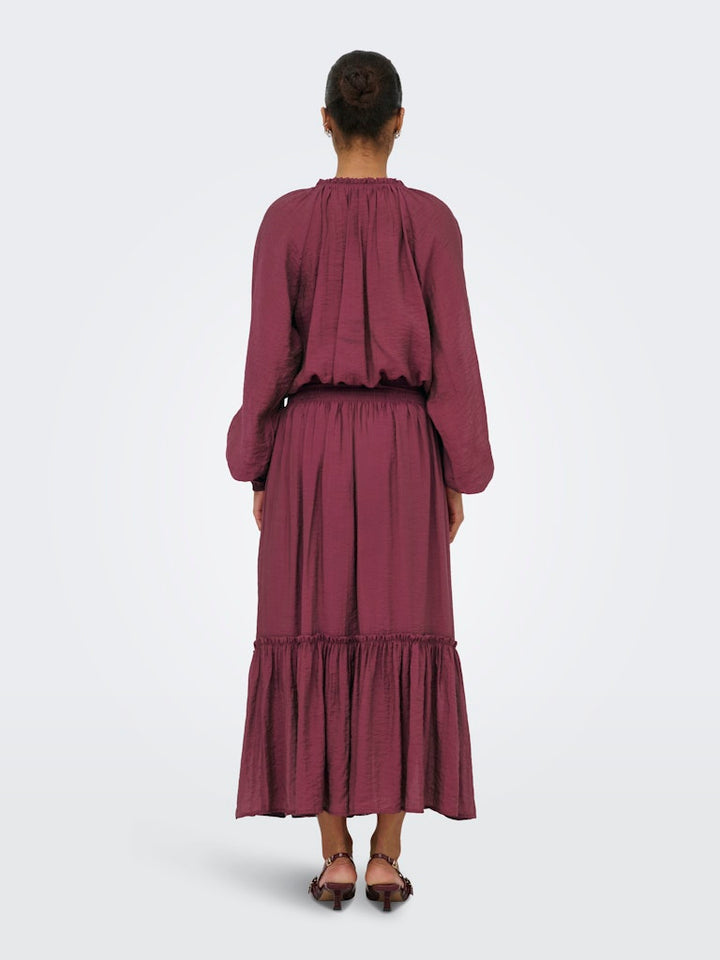 Jdypaige Mw Midi Skirt Wvn - Steenrood