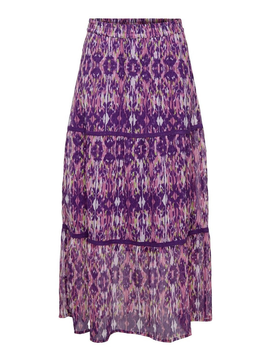 Onlviva Life Maxi Skirt Ptm - Paars Dessin