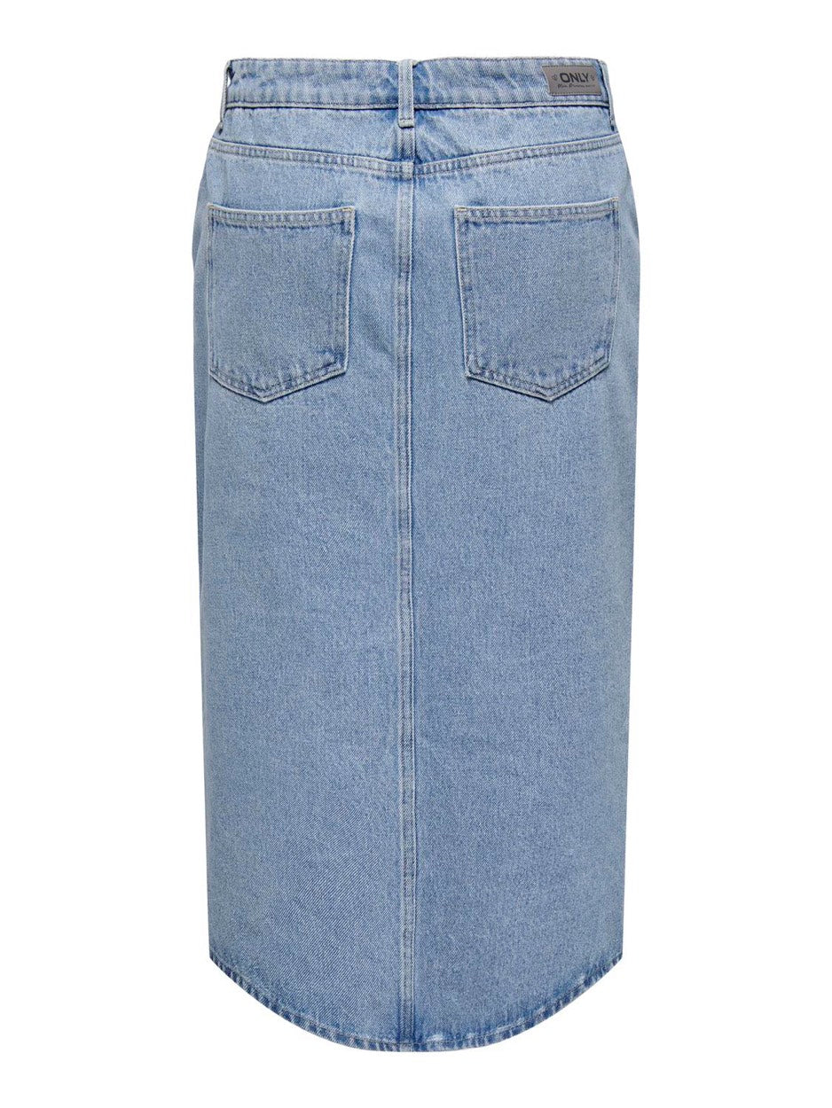 Onlbianca Midi Skirt Dnm Rea Noos - Blue Denim