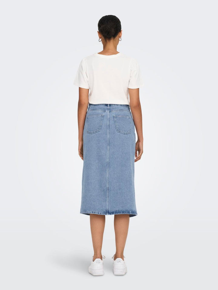 Onlbianca Midi Skirt Dnm Rea Noos - Blue Denim