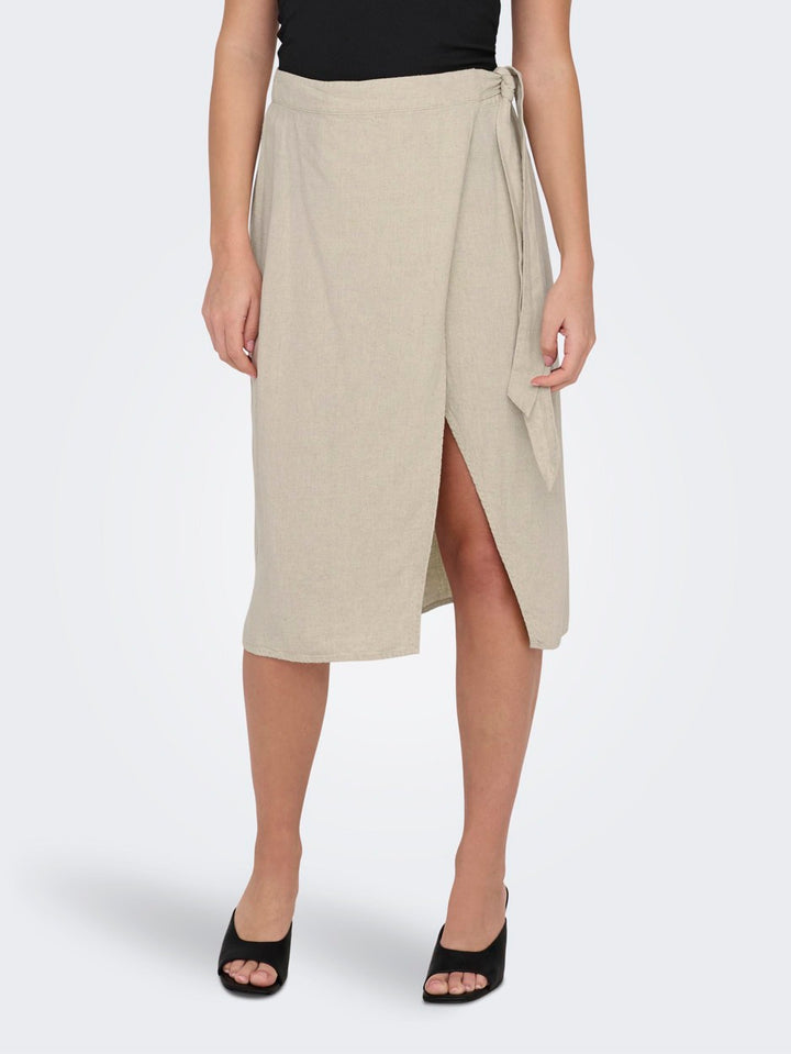 Jdysay Mw Midi Wrap Skirt Wvn Dia - Zand