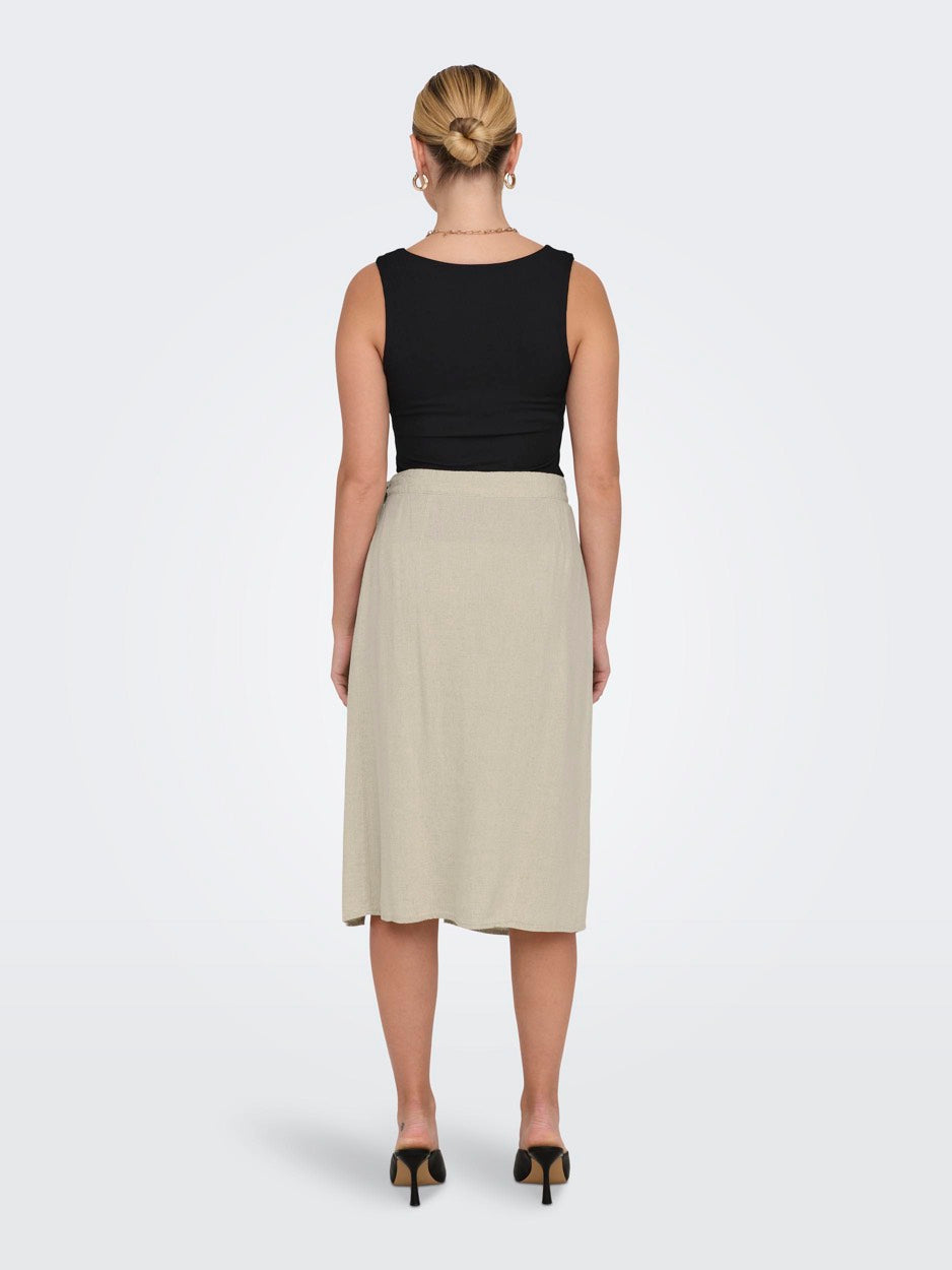 Jdysay Mw Midi Wrap Skirt Wvn Dia - Zand