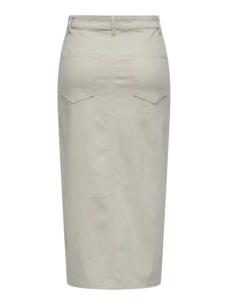 Onllola Hw Long Slit Skirt Cc Pnt - Beige
