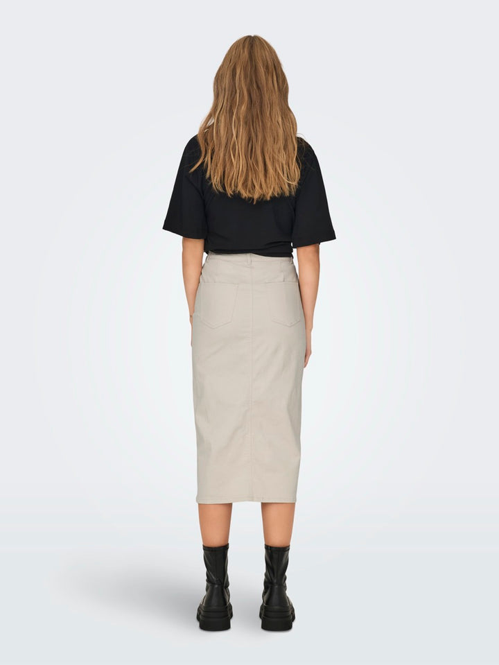 Onllola Hw Long Slit Skirt Cc Pnt - Beige