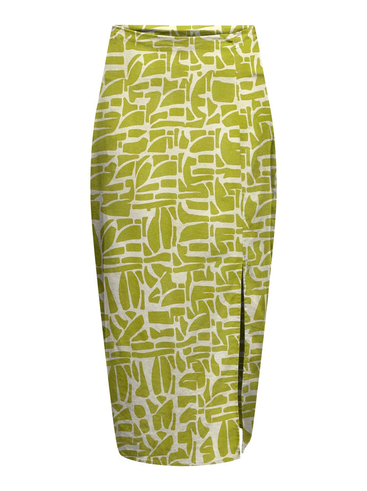 Onldahlia Linen Midi Skirt Ptm - Groen Dessin