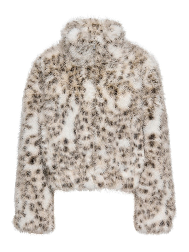 Onljanis Life Faux Fur Leo Jacket Cc Otw - Ecru Dessin