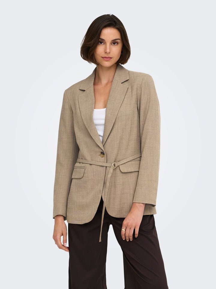 Jdyhaze L/s Belt Blazer Tlr - Bruin