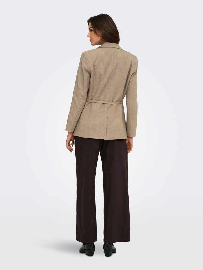 Jdyhaze L/s Belt Blazer Tlr - Bruin