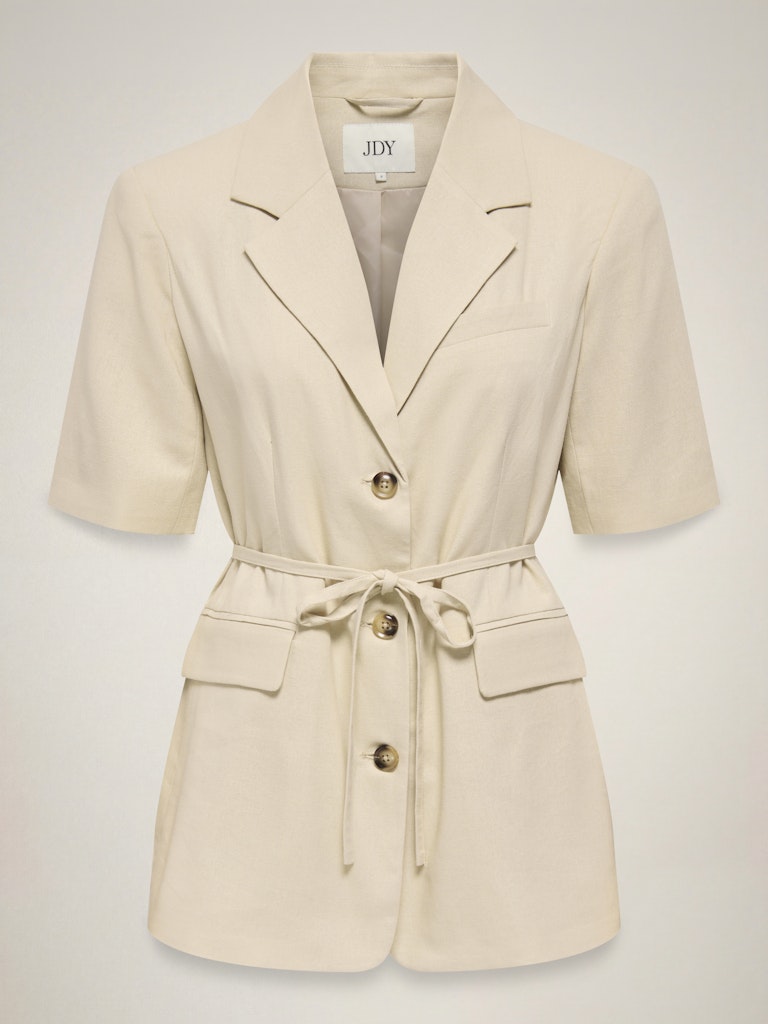 Jdynaomi Linen S/s Belt Blazer Tlr - Zand