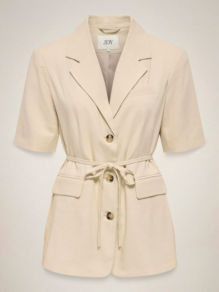 Jdynaomi Linen S/s Belt Blazer Tlr - Zand