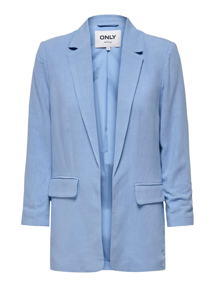 Onlsolvi Life 3/4 Linen Bl Blazer C - Lichtblauw