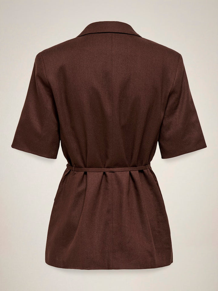 Jdynaomi Linen S/s Belt Blazer Tlr - Bruin