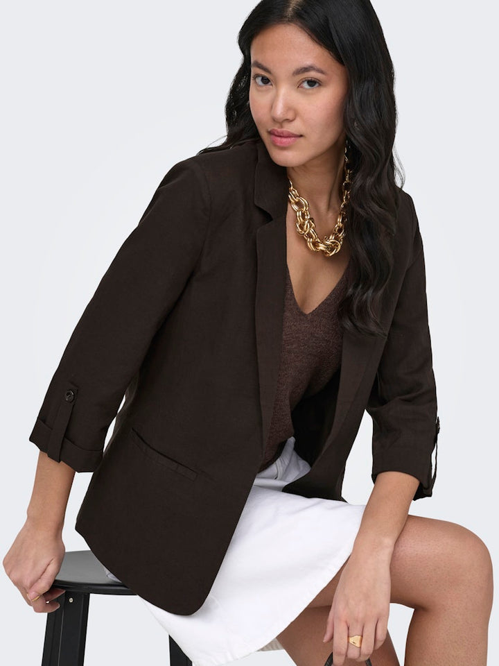 Onlcaro-isola 3/4 Unlined Blazer Tlr - Bruin
