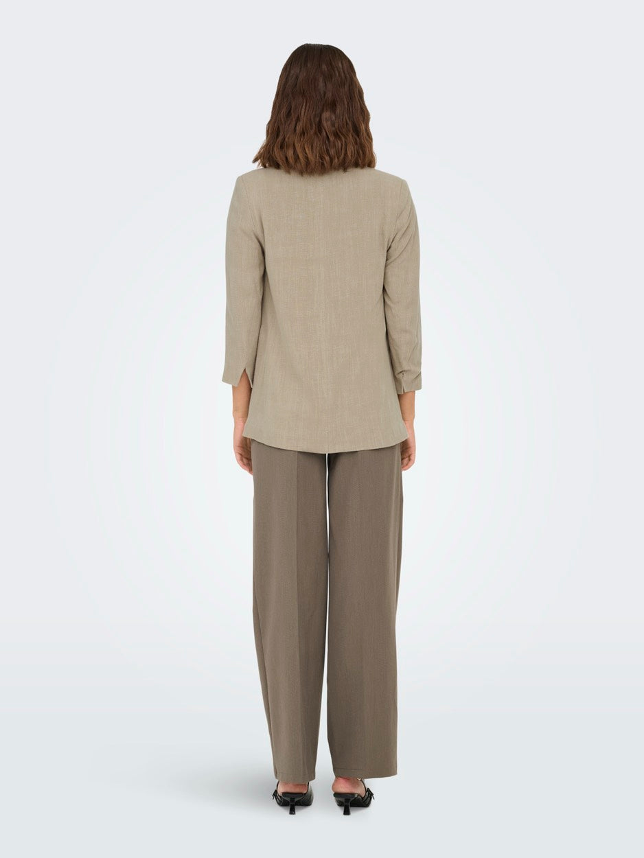 Onlsolvi Life 3/4 Linen Bl Blazer C - Licht Bruin