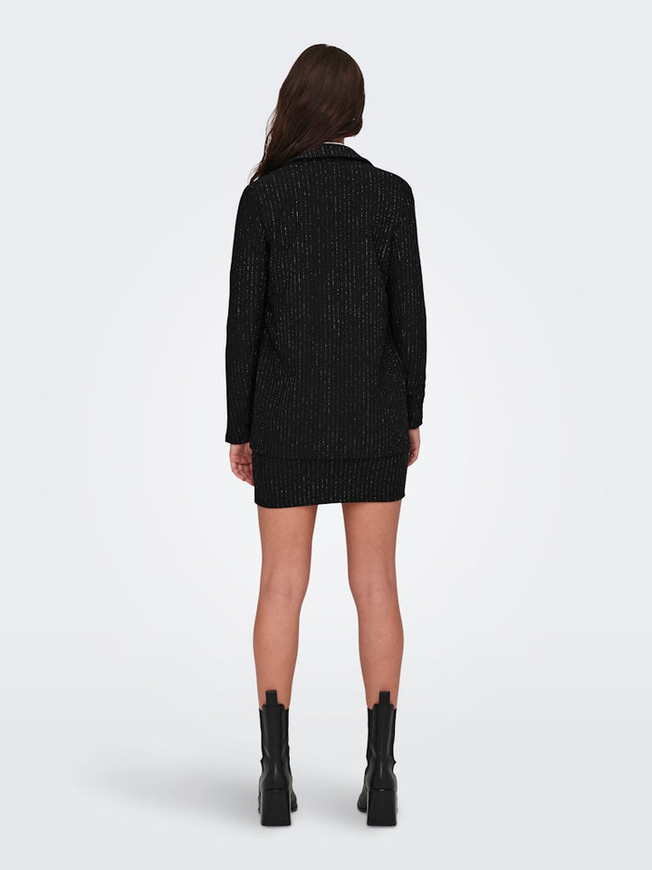 Jdymary L/s Lurex Blazer Jrs - Zwart Dessin