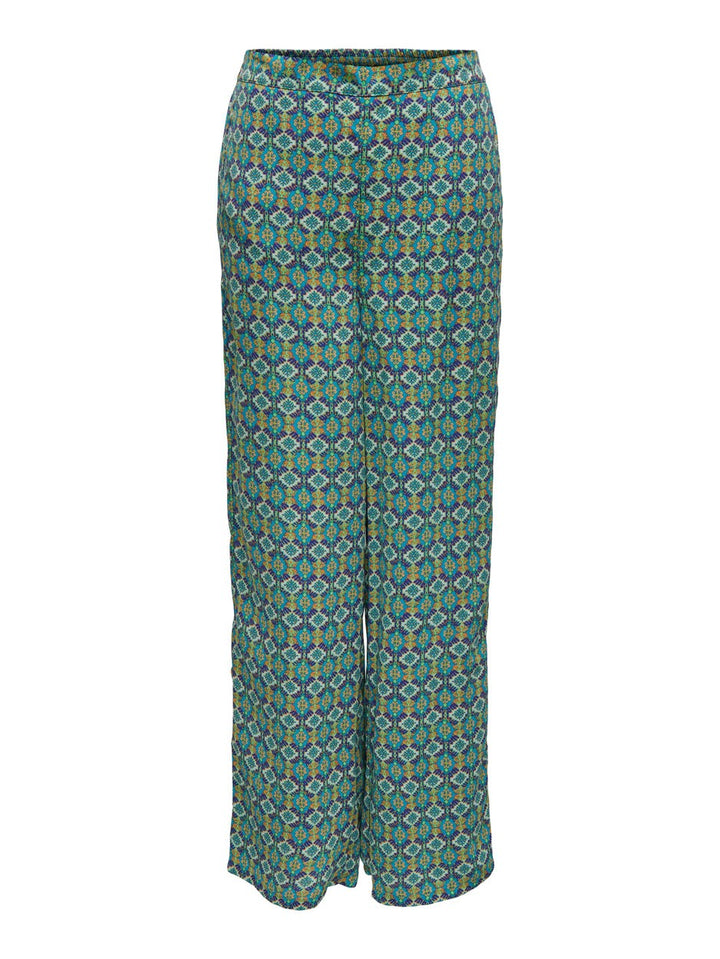 Onlalma Life Poly Palazzo Pant Aop - Blauw Dessin