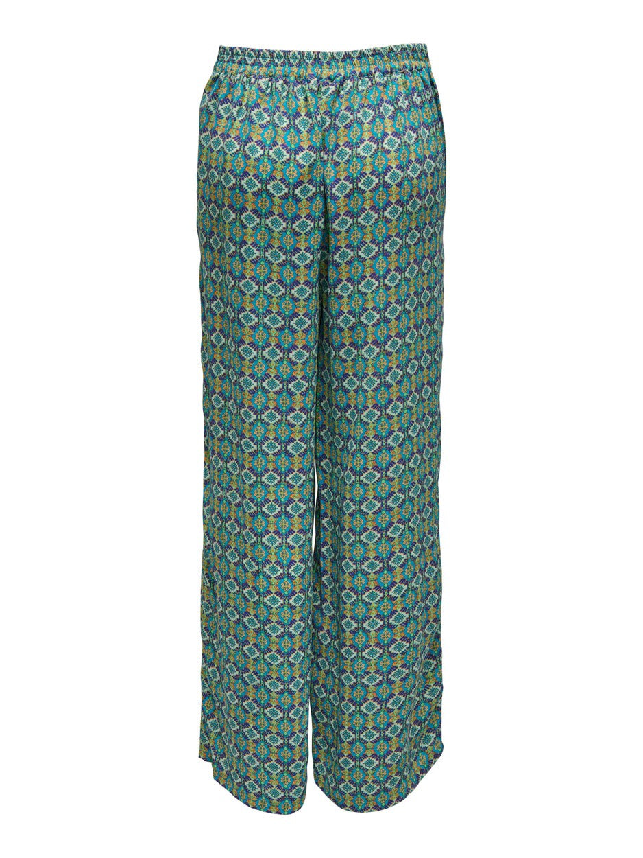 Onlalma Life Poly Palazzo Pant Aop - Blauw Dessin