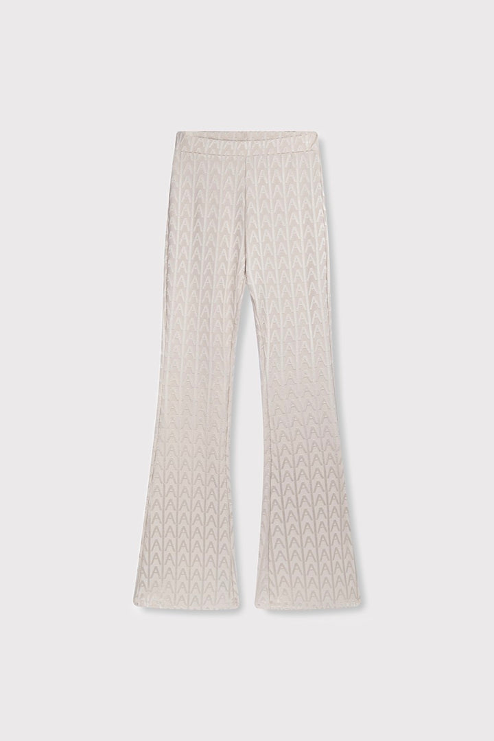 Ladeis Knitte A Jzquard Pant - Taupe