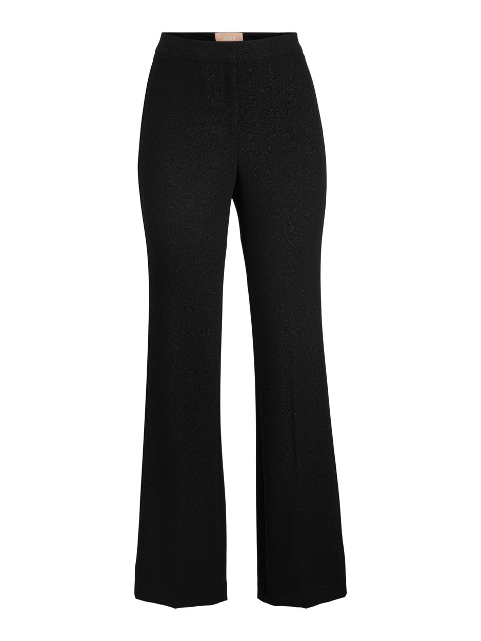 Jxkatie Glitter Slim Flared Hw Pant - Zwart